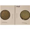 Image 1 : 1955 & 1958 SOUTH AFRICA SILVER 1 SHILLING