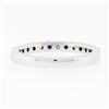 Image 6 : 18K White Gold .90 ctw Round Brilliant Diamond & Sapphire Wedding Band Stack Rin