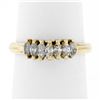 Image 1 : 14K Yellow Gold 0.75 ctw Marquise Cut Prong Set Diamond 4.85mm Pyramid Band Ring