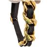 Image 7 : Chanel Black Gold Plated Leather Chain Bracelet