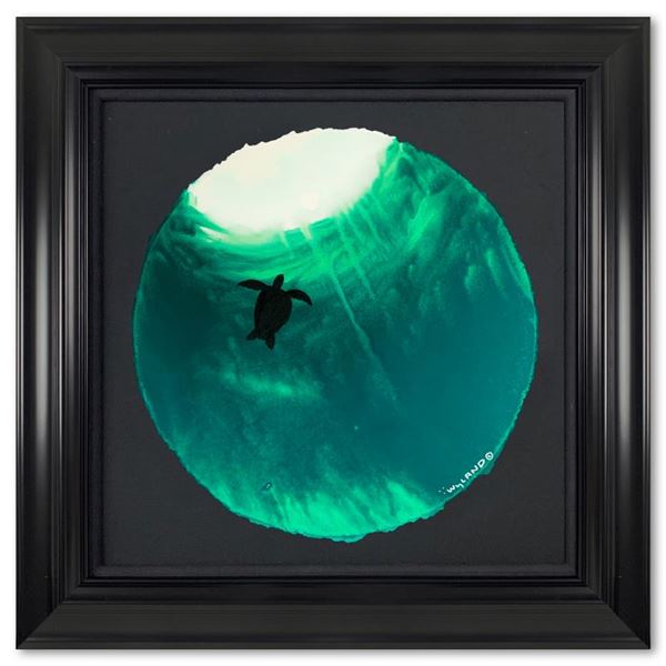 Turtle swimming above by Wyland Original