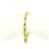 Image 5 : 14k Yellow Gold 1.87 ctw Round Brilliant Diamond & Emerald Line Tennis Bracelet