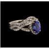 Image 1 : 14KT White Gold 1.44 ctw Tanzanite and Diamond Ring