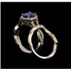 Image 3 : 14KT White Gold 1.44 ctw Tanzanite and Diamond Ring