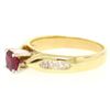 Image 3 : 14k Yellow Gold 0.77 ctw Round Ruby Solitaire Engagement Ring w/ Diamond Accents