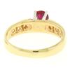 Image 4 : 14k Yellow Gold 0.77 ctw Round Ruby Solitaire Engagement Ring w/ Diamond Accents