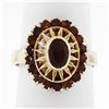 Image 1 : Vintage 14k Yellow Gold 1.27 ctw Oval & Old Round Garnet Petite Open Dinner Ring