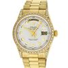 Image 2 : Rolex Mens 18K Yellow Silver Diamond Lugs Quickset President Wristwatch