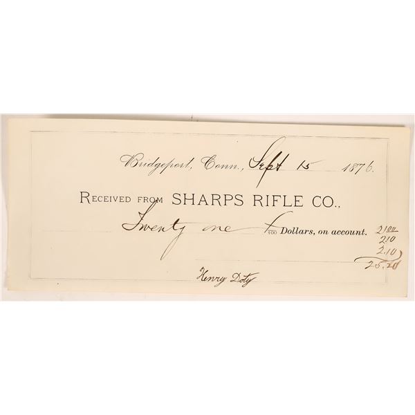 Check issued by the Sharps Rifle Company 1876 [161642]