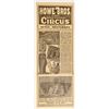 Image 1 : Howe Bros. Circus Broadside [163368]