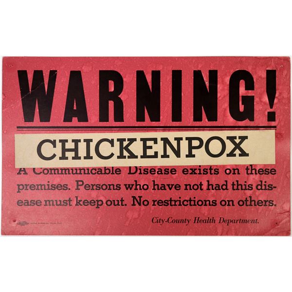 Chickenpox Warning Broadside [147748]