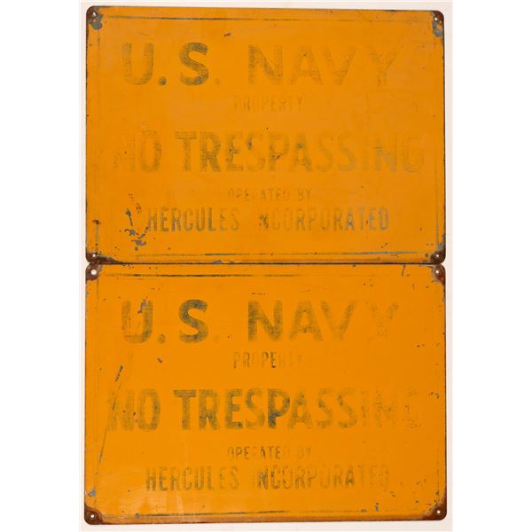 US Navy / Hercules NO TRESPASSING Signs (2) [138178]