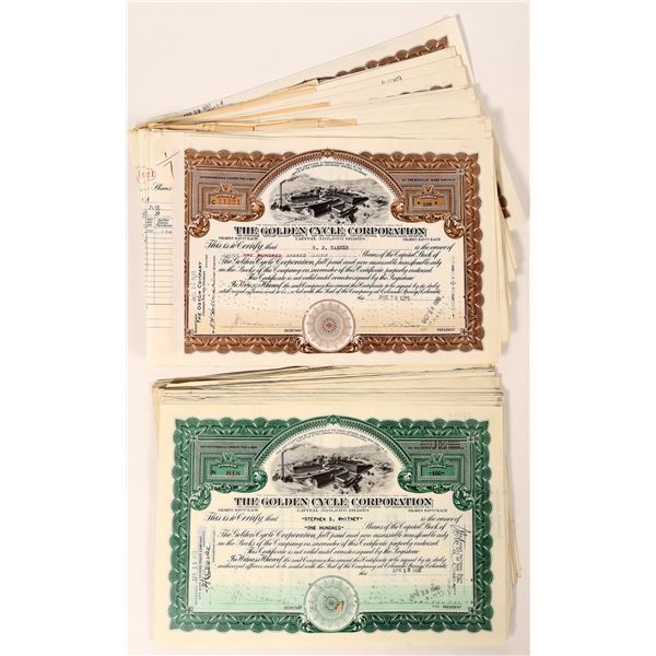 Golden Cycle Corporation Stock Certificates (100) [155660]