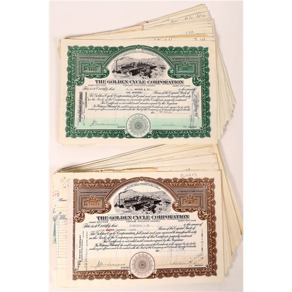 Golden Cycle Corporation Stock Certificates (100) [155661]