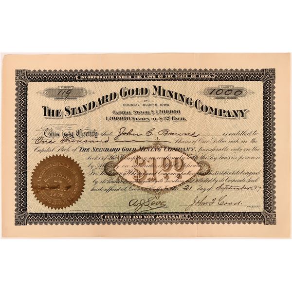 Standard Gold Mining Co. of Council Bluffs, Iowa Stock, 1897 [118603]