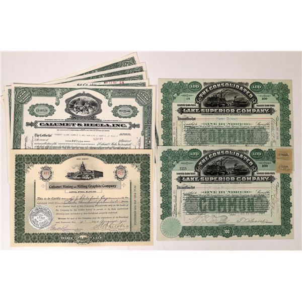 Michigan Mining Stock Certificate Group [160429]