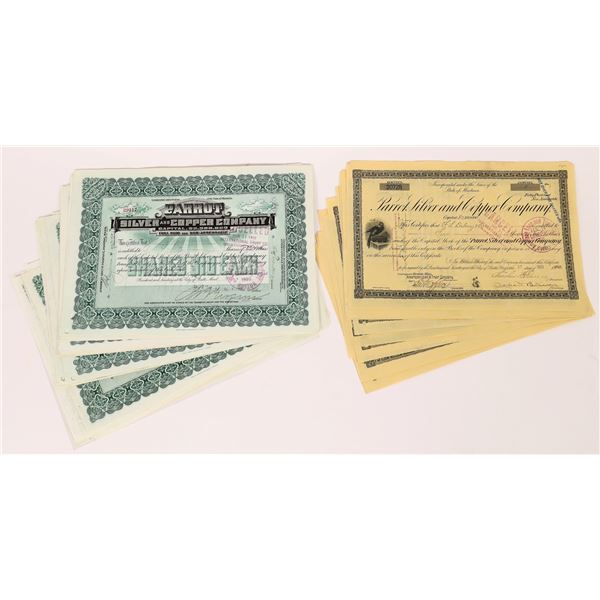 Parrot Silver & Copper Company Stock Certificates (49) [155744]