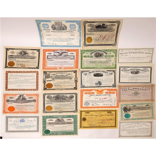 Montana Mining Stock Certificate Collection [160444]