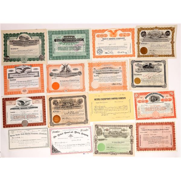 Montana Mining Stock Certificate Collection [160445]