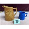 Image 1 : SET OF RED WING IRIS PITCHERS - ONE RARE LARGE BROWN AND ONE SMALL COMMEMORATIVE