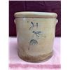 Image 1 : ANTIQUE "SINGLE P" RED WING SALT GLAZE 4 GALLON CROCK - CRACKED
