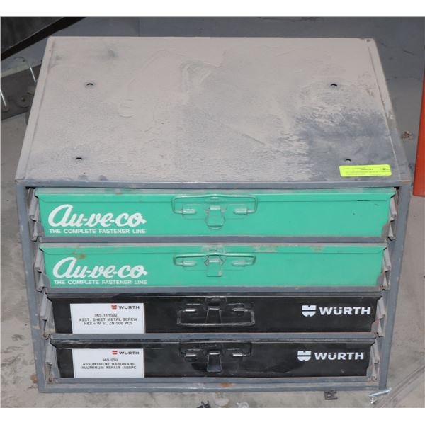 AU-VE-CO GREEN/ BLACK 4 DRAWER PARTS HOLDER