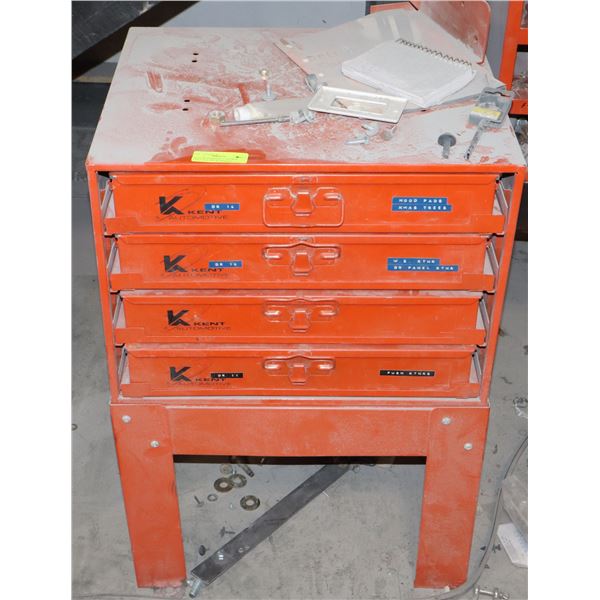 KENT AUTOMOTIVE 4 DRAWER PARTS HOLDER WITH LEGS