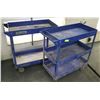 Image 1 : TWO BLUE METAL PARTS CARTS