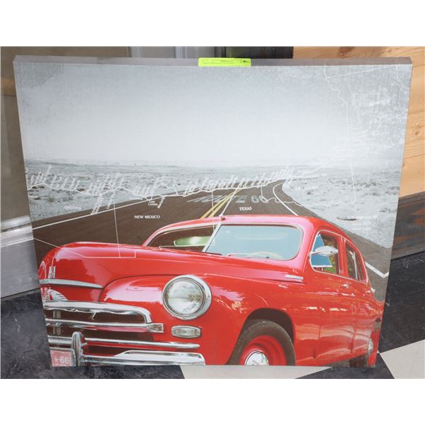 RED VEHICLE PICTURE (20" X 20")