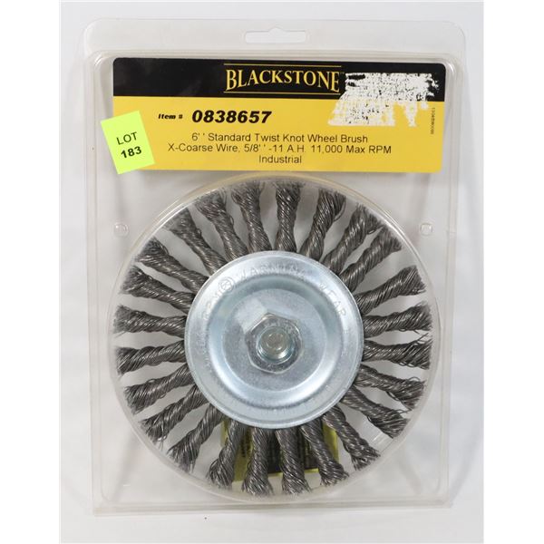 NEW 6" STANDARD TWIST KNOT WHEEL BRUSH X-COARSE