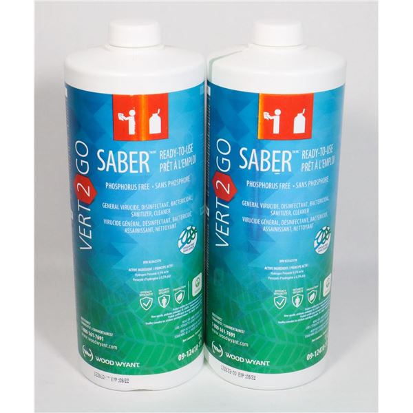 LOT OF 2 VERT2GO SANITIZER CLEANER 1L CONTAINERS