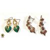Image 1 : 2 PAIRS OF GORGEOUS JEWELED EARRINGS GREEN