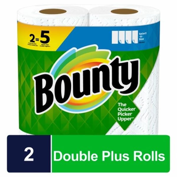 NEW PACK OF 2 BOUNTY DOUBLE PLUS ROLLS 123 2PLY