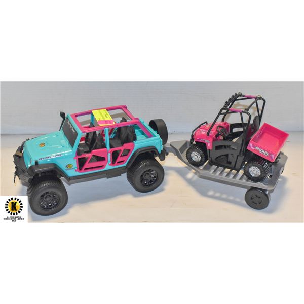 TOY RUBICON + TRAILER W/ QUAD