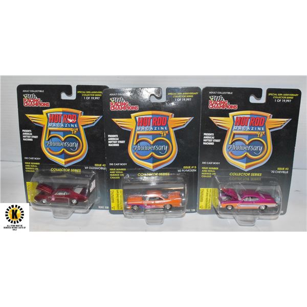 3 NEW RACING CHAMPIONS CARS - LE 1/19997