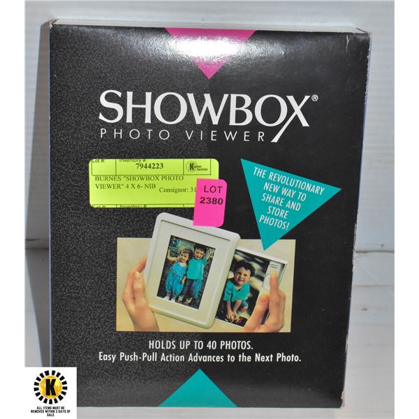 BURNES "SHOWBOX PHOTO VIEWER" 4 X 6- NIB