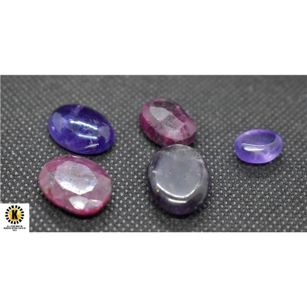 #107-GENUINE RUBY AND AMETHYST GEMSTONE 63.15CT