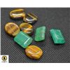 #58-GENUINE GREEN JADEITED & TIGER EYE 78.80 CT