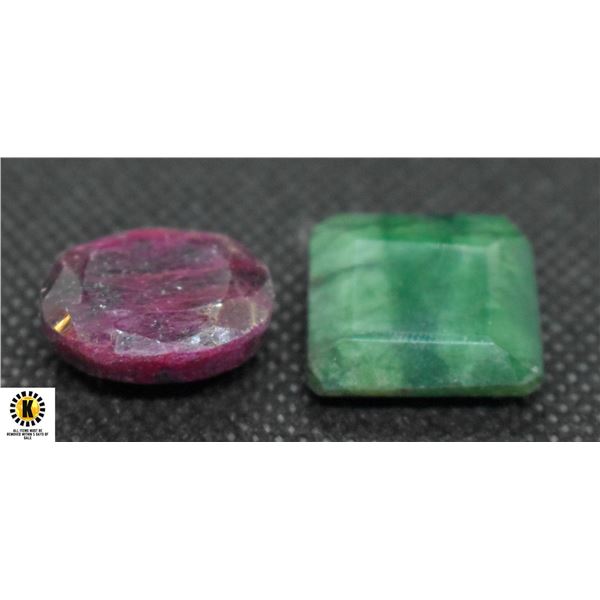 #87-GENUINE RUBY & EMERALD GEMSTONE 46.0CT