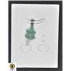 Image 1 : #252-NATURAL UNTREATD GREEN EMERALD & CZ  PENDANT