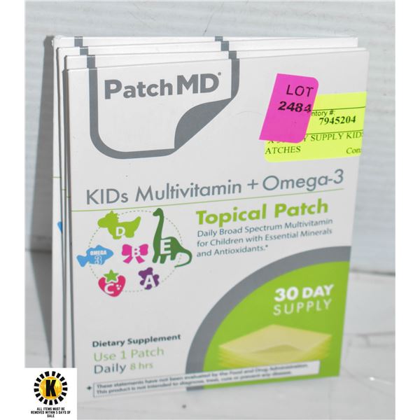 4 X 30 DAY SUPPLY KIDS VITAMIN PATCHES