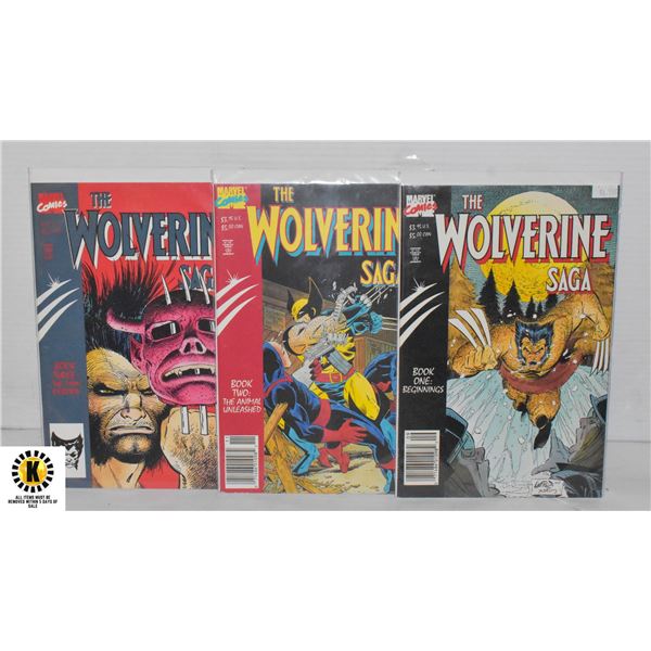 MARVEL WOLVERINE SAGA #1-3 COMIC SET