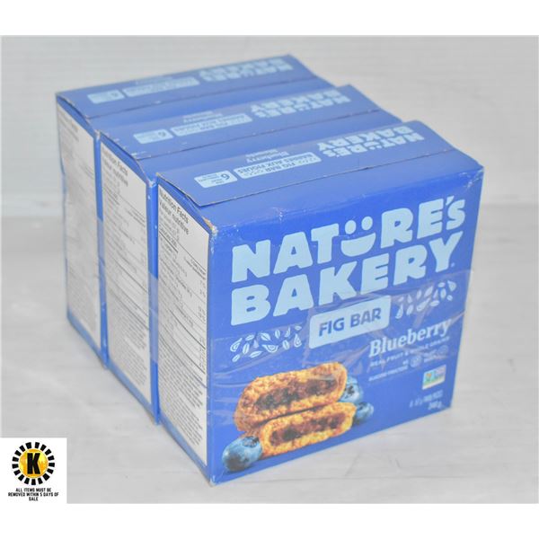 3 NEW BOXES OF NATURES BAKERY FIG BAR IN BLUEBERRY