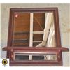 Image 1 : WALL MIRROR W/ DETACHED SHELF APPROX