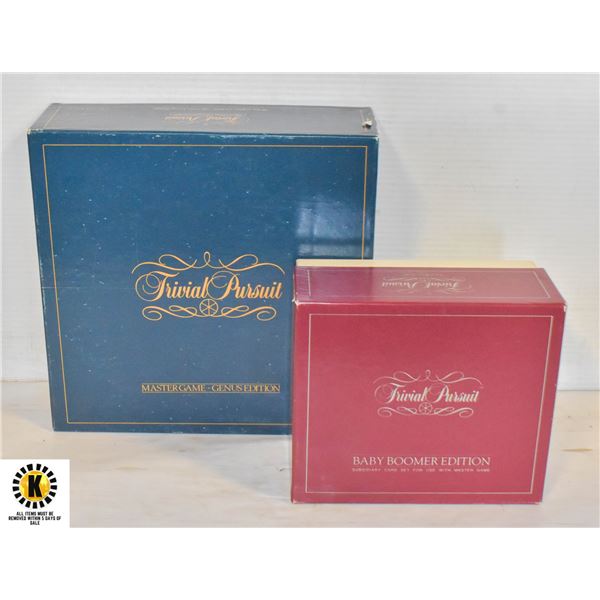 TRIVIAL PURSUIT BOARD GAMES- SET OF 2
