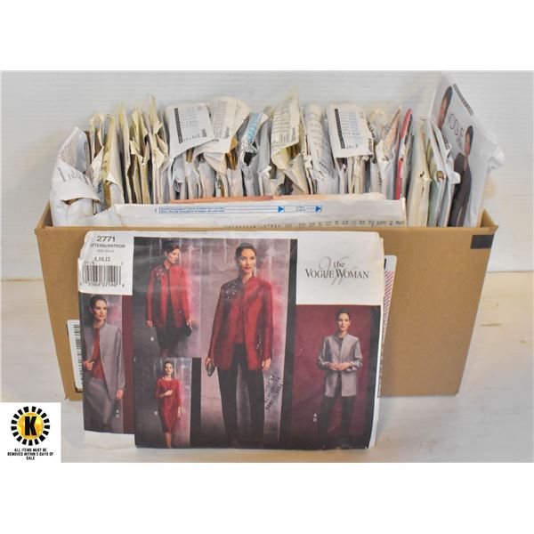 VINTAGE SEWING PATTERNS- BOX LOT ASSORTED