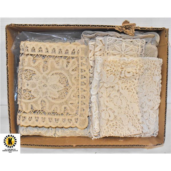 VINTAGE CROCHET DOILIES- ASSORTED SIZES- LOT OF