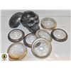 Image 1 : ASHTRAYS - 8 GLASS & 1 SKULL ASHTRAY