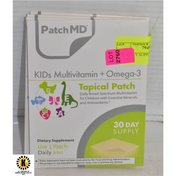 4 X 30 DAY SUPPLY KIDS VITAMIN PATCHES