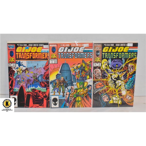 MARVEL GI JOE AND THE TRANSFORMERS #2-4 COMIC LOT